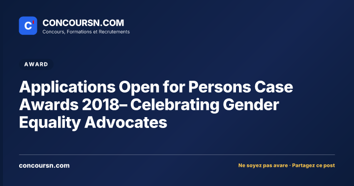 Illustration de l’article : Applications Open for Persons Case Awards 2018– Celebrating Gender Equality Advocates