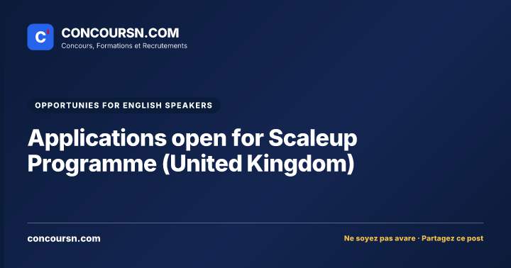 Applications open for Scaleup Programme (United Kingdom)