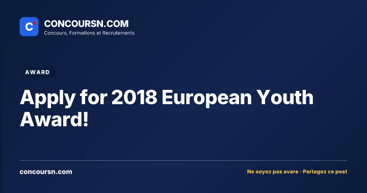 Illustration de l’article : Apply for 2018 European Youth Award!
