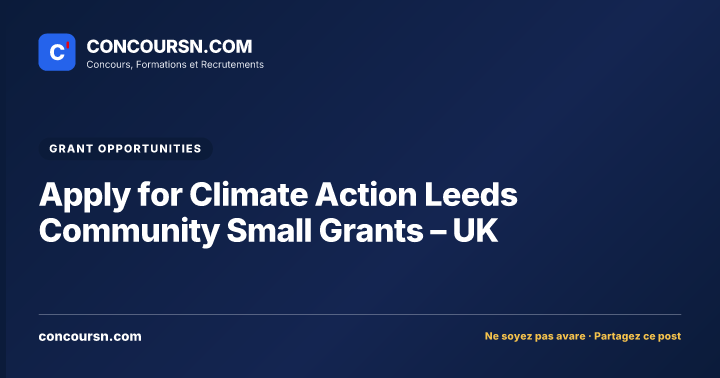 Illustration de l’article : Apply for Climate Action Leeds Community Small Grants – UK
