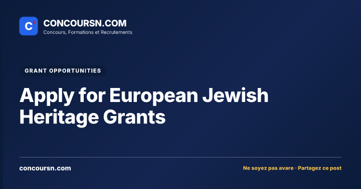 Illustration de l’article : Apply for European Jewish Heritage Grants
