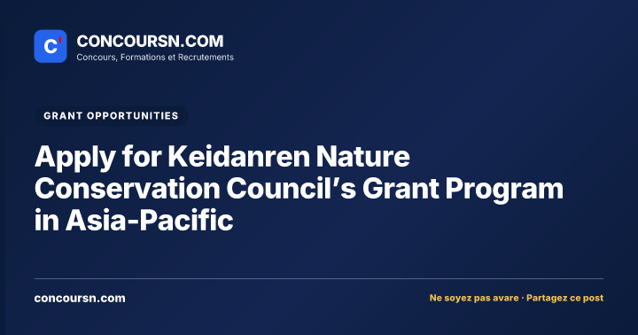 Apply for Keidanren Nature Conservation Council’s Grant Program in Asia-Pacific
