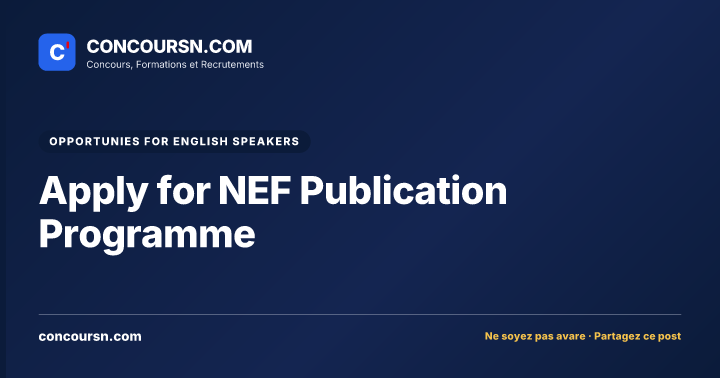 Illustration de l’article : Apply for NEF Publication Programme