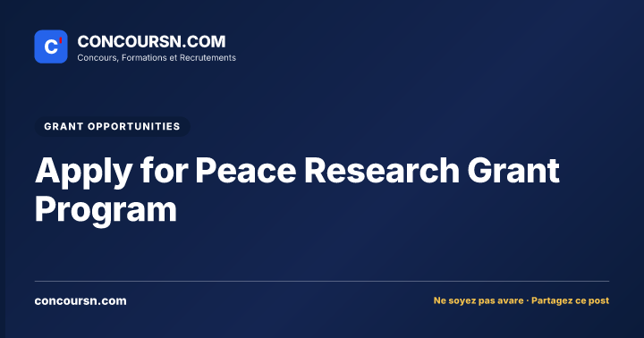 Illustration de l’article : Apply for Peace Research Grant Program