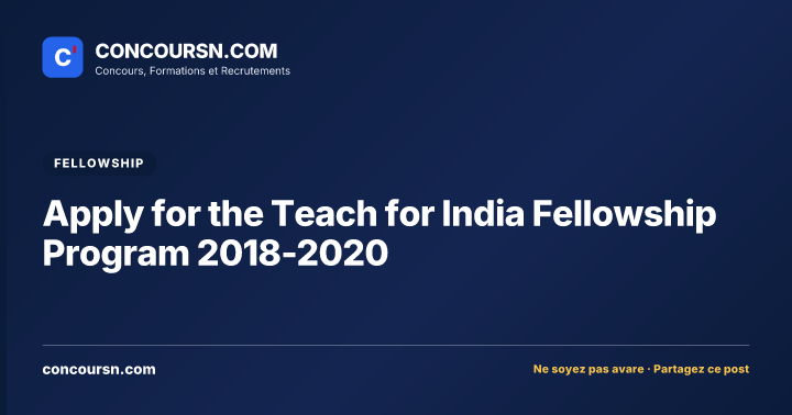 Apply for the Teach for India Fellowship Program 2018-2020