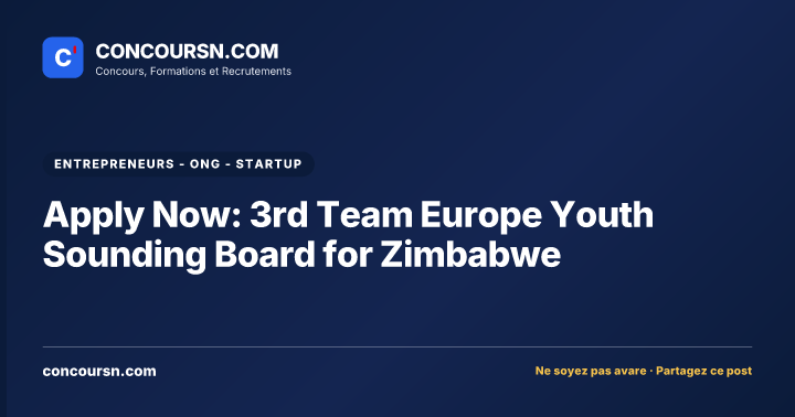 Apply Now: 3rd Team Europe Youth Sounding Board for Zimbabwe