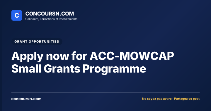 Illustration de l’article : Apply now for ACC-MOWCAP Small Grants Programme