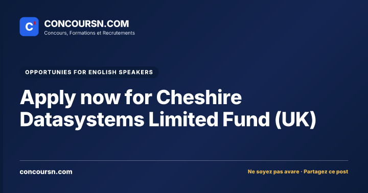 Illustration de l’article : Apply now for Cheshire Datasystems Limited Fund (UK)