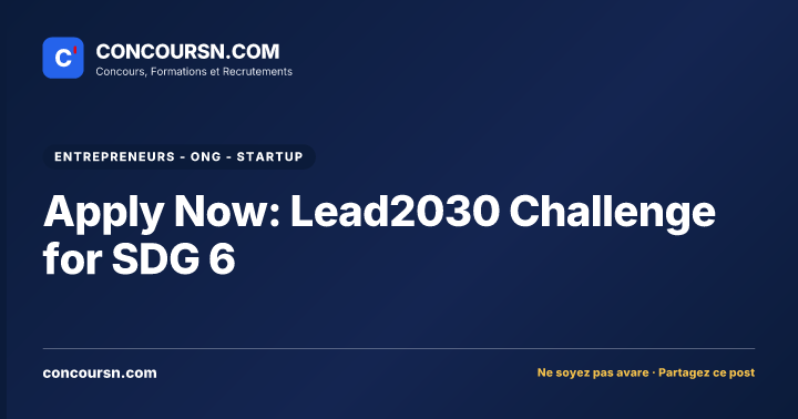 Illustration de l’article : Apply Now: Lead2030 Challenge for SDG 6