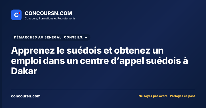 Illustration de l’article : Apprenez le suédois et obtenez un emploi dans un centre d’appel suédois à Dakar