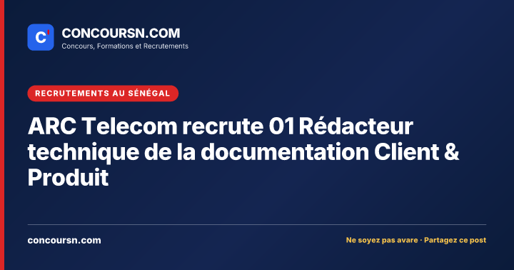 Illustration de l’article : ARC Telecom recrute 01 Rédacteur technique de la documentation Client & Produit