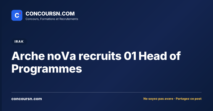 Arche noVa recruits 01 Head of Programmes