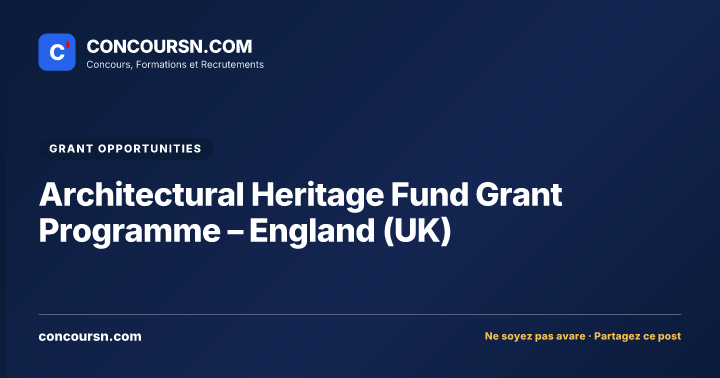 Illustration de l’article : Architectural Heritage Fund Grant Programme – England (UK)