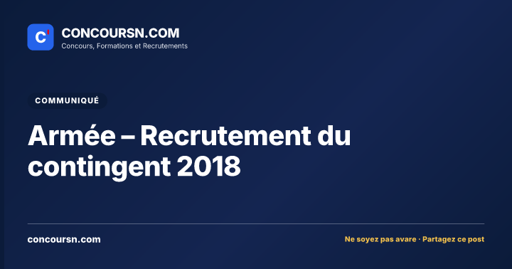Illustration de l’article : Armée – Recrutement du contingent 2018