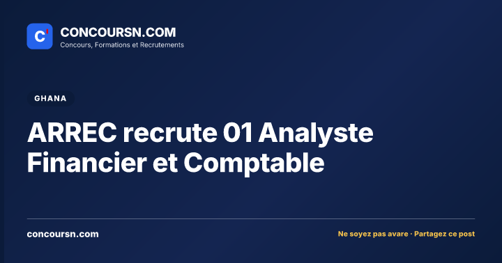 ARREC recrute 01 Analyste Financier et Comptable