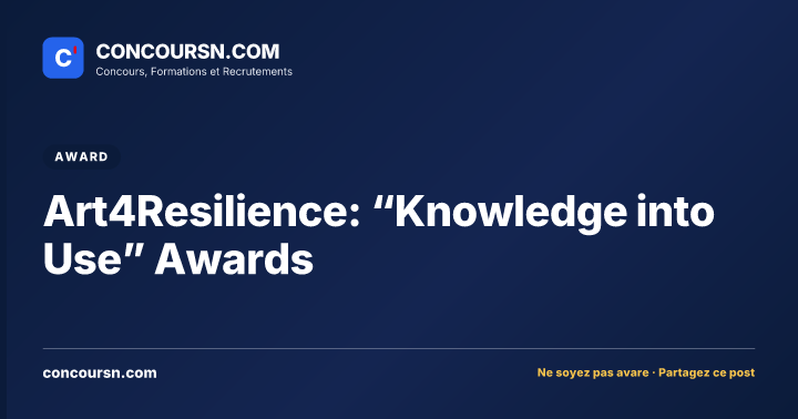 Illustration de l’article : Art4Resilience: “Knowledge into Use” Awards