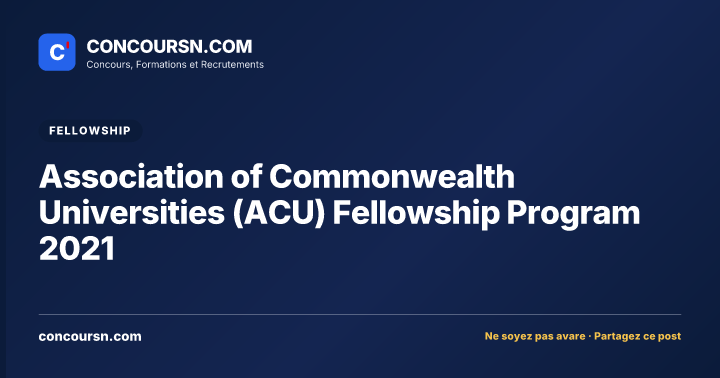Illustration de l’article : Association of Commonwealth Universities (ACU) Fellowship Program 2021