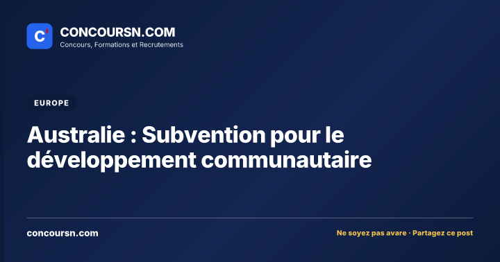 Illustration de l’article : Australie : Subvention pour le développement communautaire