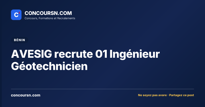Illustration de l’article : AVESIG recrute 01 Ingénieur Géotechnicien