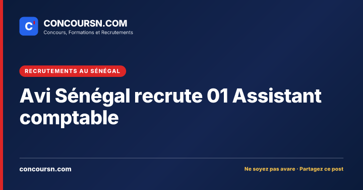 Illustration de l’article : Avi Sénégal recrute 01 Assistant comptable