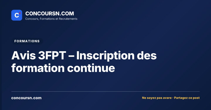Illustration de l’article : Avis 3FPT – Inscription des formation continue