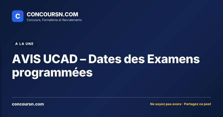 Illustration de l’article : AVIS UCAD – Dates des Examens programmées