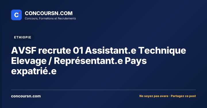 Illustration de l’article : AVSF recrute 01 Assistant.e Technique Elevage / Représentant.e Pays expatrié.e