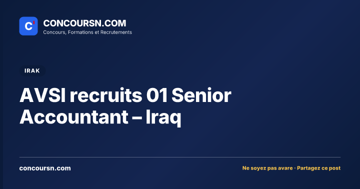 Illustration de l’article : AVSI recruits 01 Senior Accountant – Iraq