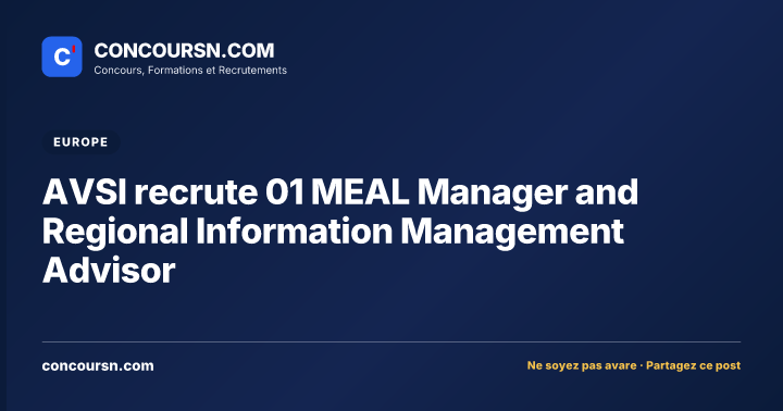 Illustration de l’article : AVSI recrute 01 MEAL Manager and Regional Information Management Advisor