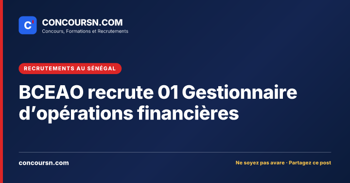 Illustration de l’article : BCEAO recrute 01 Gestionnaire d’opérations financières