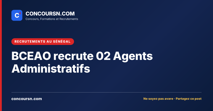 Illustration de l’article : BCEAO recrute 02 Agents Administratifs