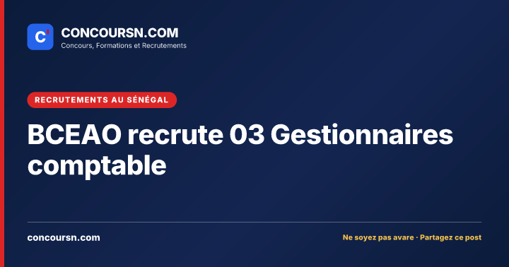 Illustration de l’article : BCEAO recrute 03 Gestionnaires comptable