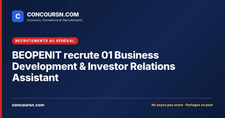 Illustration de l’article : BEOPENIT recrute 01 Business Development & Investor Relations Assistant