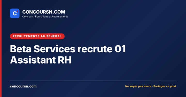 Illustration de l’article : Beta Services recrute 01 Assistant RH