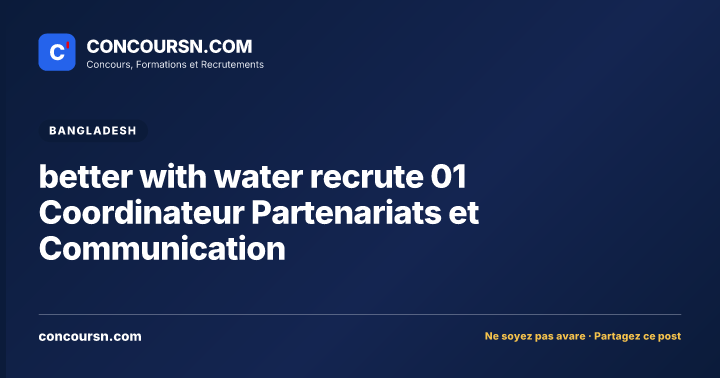 Illustration de l’article : better with water recrute 01 Coordinateur Partenariats et Communication