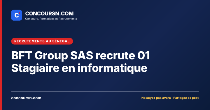 Illustration de l’article : BFT Group SAS recrute 01 Stagiaire en informatique