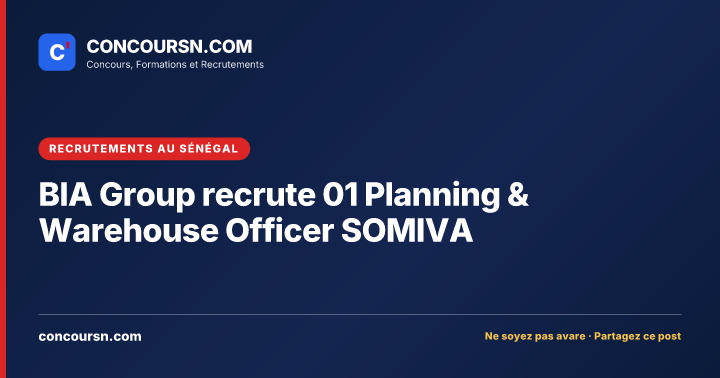 Illustration de l’article : BIA Group recrute 01 Planning & Warehouse Officer SOMIVA