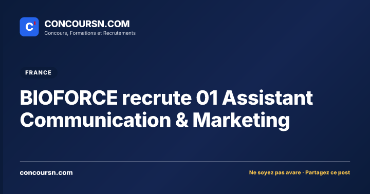 Illustration de l’article : BIOFORCE recrute 01 Assistant Communication & Marketing