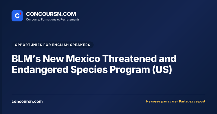 BLM’s New Mexico Threatened and Endangered Species Program (US)