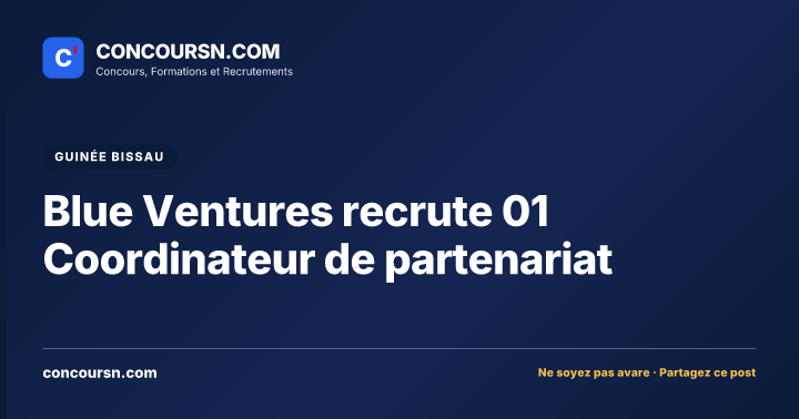 Illustration de l’article : Blue Ventures recrute 01 Coordinateur de partenariat