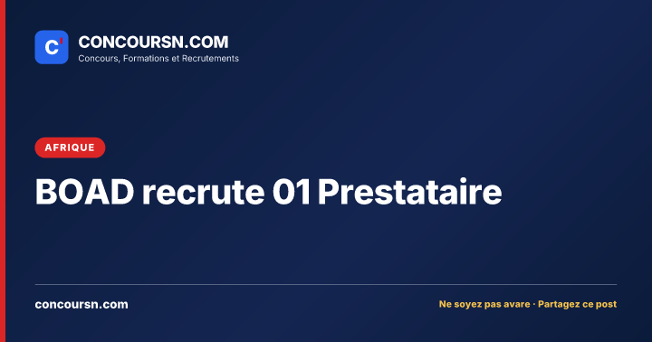 Illustration de l’article : BOAD recrute 01 Prestataire