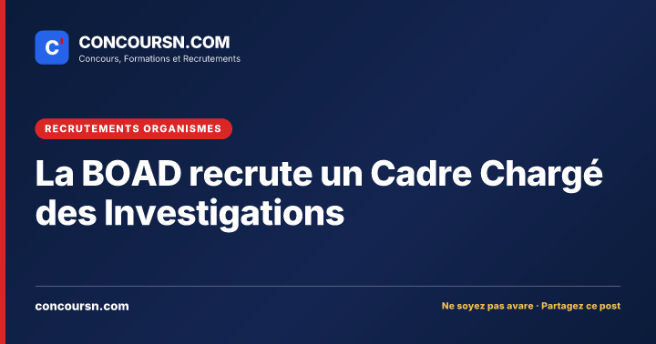 Illustration de l’article : La BOAD recrute un Cadre Chargé des Investigations