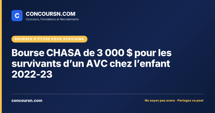 Illustration de l’article : Bourse CHASA de 3 000 $ pour les survivants d’un AVC chez l’enfant 2022-23