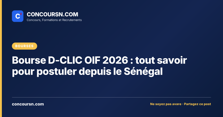 Illustration de l’article : Bourse D-CLIC OIF 2026 : tout savoir pour postuler depuis le Sénégal