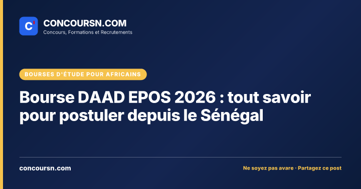 Illustration de l’article : Bourse DAAD EPOS 2026 : tout savoir pour postuler depuis le Sénégal