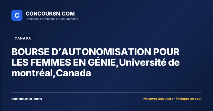 Illustration de l’article : BOURSE D’AUTONOMISATION POUR LES FEMMES EN GÉNIE,Université de montréal,Canada