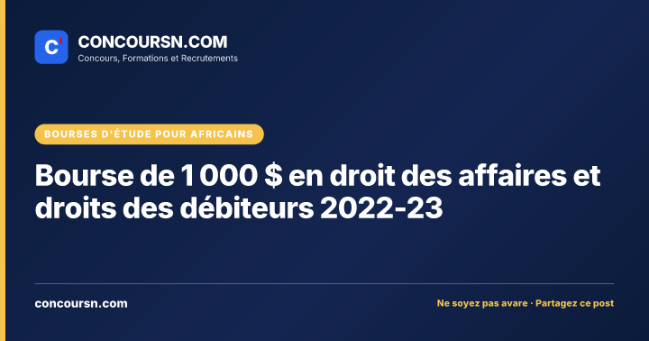 Illustration de l’article : Bourse de 1 000 $ en droit des affaires et droits des débiteurs 2022-23