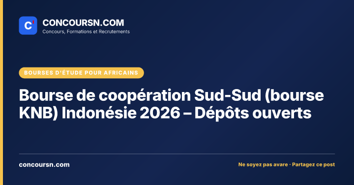 Illustration de l’article : Bourse de coopération Sud-Sud (bourse KNB) Indonésie 2026 – Dépôts ouverts