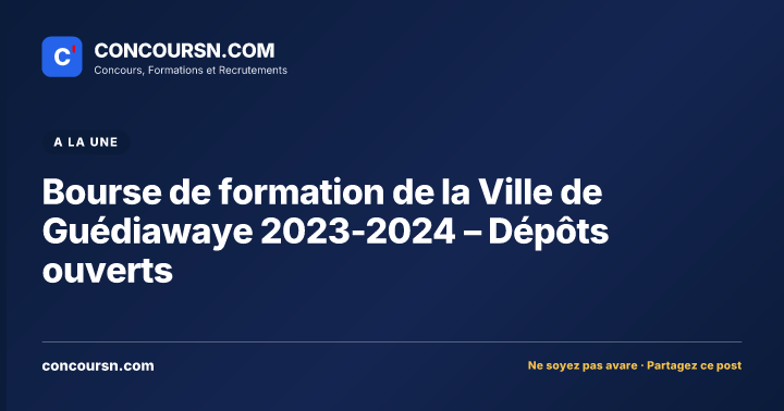 Illustration de l’article : Bourse de formation de la Ville de Guédiawaye 2023-2024 – Dépôts ouverts