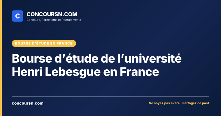 Illustration de l’article : Bourse d’étude de l’université Henri Lebesgue en France